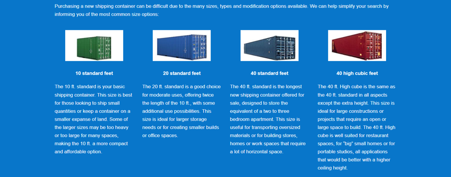shipping containers information